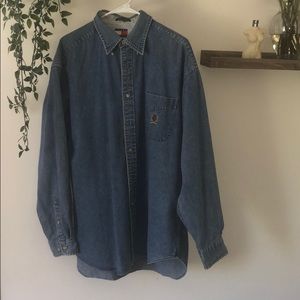 tommy hilfiger long sleeve denim button-down
